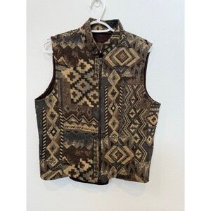 Vintage Rough Rider by Circle T Western Tapestry Vest Size L Southwestern 90s